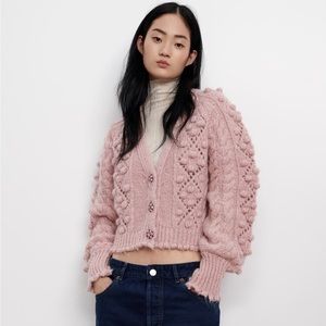 Jewel button knit cardigan Zara size s